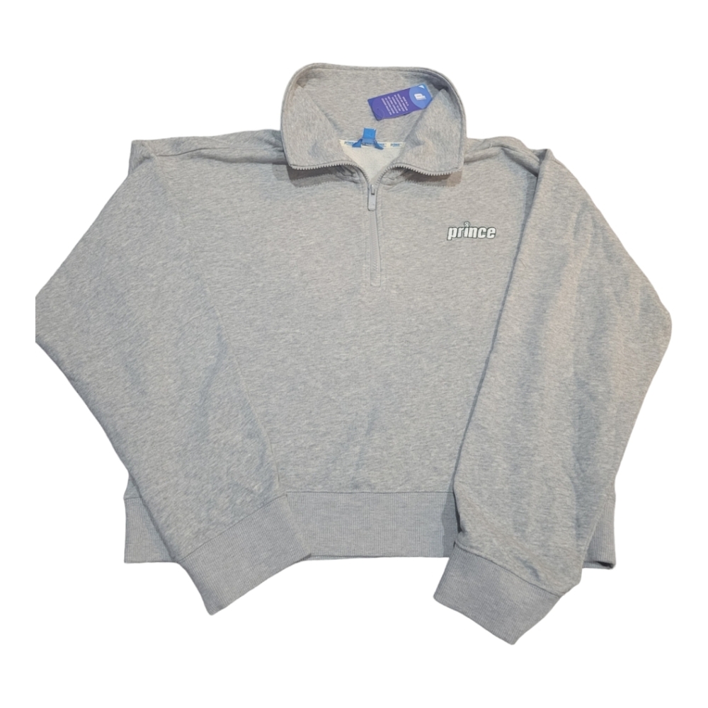 Prince Pickleball Women's Cropped 1/4 Zip Pullover Sweatshirt Grey Size XXL NWT